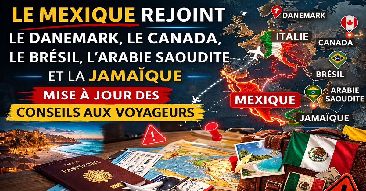 Le Mexique rejoint le Danemark, le Canada, le Brésil, l’Arabie saoudite et la Jamaïque dans la nouvelle mise à jour des conseils aux voyageurs de l’Italie
