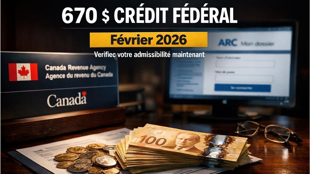 Crédit Fédéral de 670 $ en Février 2026 : L'ARC Invite les Canadiens à Vérifier leur Admissibilité